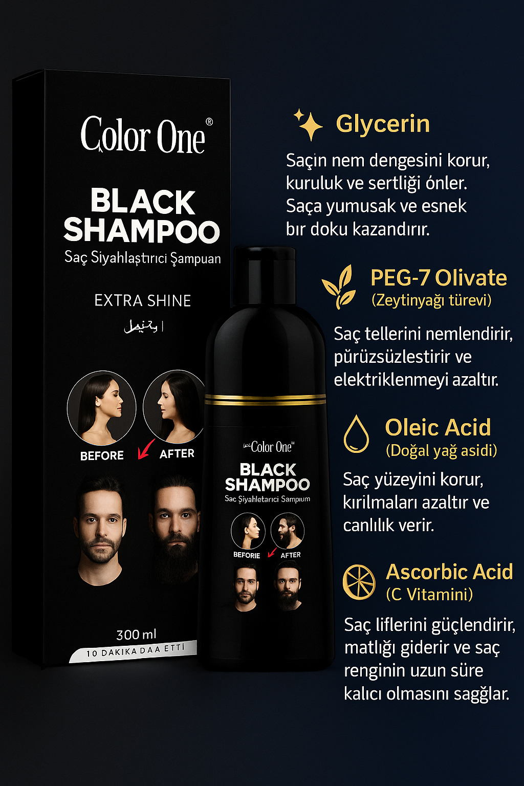 Saç Siyahlaştırıcı Şampuan 300 ML